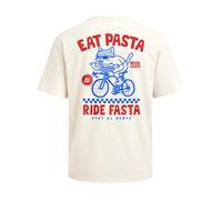 Herren T-Shirt - Retro Design - Eat Pasta - Relaxed Fit Printshirt Sommer Fashion Streetstyle