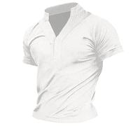 Herren T-Shirt Sommer Kurzarm Casual Top Herren Solid Neck T-Shirt