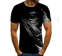 Herren T-Shirt Sommerliches Cooles 3D-bedrucktes Kurzarmhemd Top Rundhalsausschnitt Printed Kurzarm T-Shirt Männer Kurzarm Slim Fit Tshirt