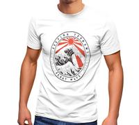 Herren T-Shirt Surfing Tsunami Great Wave Japan Vintage Retro Fashion Streetstyle