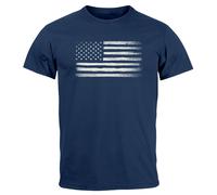 Herren T-Shirt USA Flagge Print Retro Style Männer Fashion Streetstyle