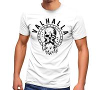 Herren T-Shirt Valhalla Totenkopf Odin Runen Wikinger Fashion Streetstyle