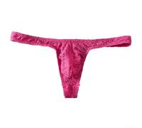 Herren Tangas G-String Slip Low Rise Jacquard Sheer Mesh Unterwäsche mit U konvexer Tasche Transparent Atmungsaktiv Dessous Panties für Männer Sexy Comfort Fit (L Rose Red)