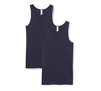 Skiny Herren Tanktop 086908 Fine Rib 2er Pack Crown Blue XXL