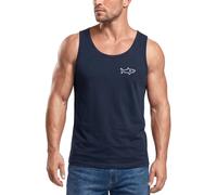 Herren Tank-Top Baumwolle Print Logo Monoline Shark Polygon Hai Printshirt Männer Sommer Fashion Muskelshirt