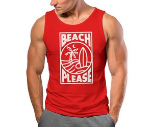 Herren Tank-Top Beach Please Surfing Surfboard Wave Welle Sommer Print Fashion Streetstyle Muskelshirt