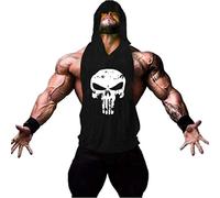 Herren Tank top Hoodie Skull Totenkopf Ärmelloser Classics Tank Sport Top Shirt Gym