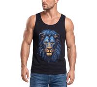 Herren Tank-Top Löwe Lion Art-Print Kunst Illustration Aufdruck Printshirt Muskelshirt