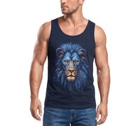 Herren Tank-Top Löwe Lion Art-Print Kunst Illustration Aufdruck Printshirt Muskelshirt