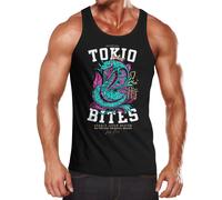 Herren Tank-Top Shirt Japan Kobra Motiv japanische Schriftzeichen Schriftzug Tokio bites Fashion Streetstyle Muskelshirt Muscle Shirt - Deadly Japan schwarz S