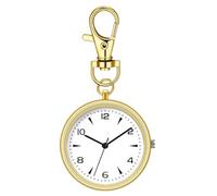 Herren-Taschenuhr, runder Schlüsselanhänger-Clip, Unisex, tragbare Uhr, leises Uhrwerk, stark und leicht, für Zuhause, Arbeitsplatz, Schule, Reisen, Outdoor, 8,2 x 4,9 x 0,7 cm, gold, Refer to