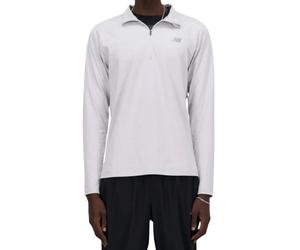 Herren Tennis-Langarm-T-Shirt New Balance Space Dye 1/4 Zip - athletic grey - Grau (XL)