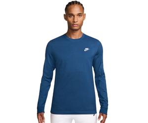 Herren Tennis-Langarm-T-Shirt Nike Sportswear Club Long Sleeve - midnight navy/white - Blau (S)