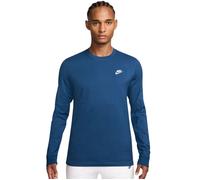 Herren Tennis-Langarm-T-Shirt Nike Sportswear Club Long Sleeve - midnight navy/white - Blau (XS)