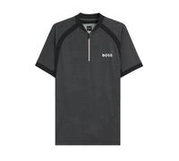 BOSS Slim-Fit Poloshirt aus Mesh-Jersey mit Reißverschluss am Kragen - Style PL_TOC Matchball, 50549498 Dunkelgrau XL