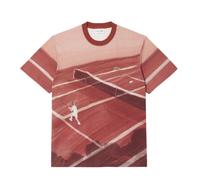 Herren Tennis-T-Shirt Lacoste Classic Fit Tennis Print - Braun (M)