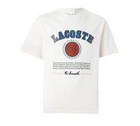 Herren Tennis-T-Shirt Lacoste Print Cotton - ecru white - Beige (XXL)