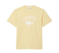 Herren Tennis-T-Shirt Lacoste Signature Print Cotton - yellow - Gelb (XXS)
