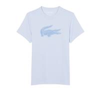 Herren Tennis-T-Shirt Lacoste Ultra Dry 3D Print Crocodile - light blue - Blau (L)