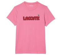 Herren Tennis-T-Shirt Lacoste Ultra Dry Jersey Sports With Logo - Rosa (L)
