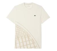 Herren Tennis-T-Shirt Lacoste Ultra Dry Printed - ecru white - Beige (XXL)