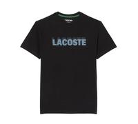 Herren Tennis-T-Shirt Lacoste Ultra Graphic Print Sport - black/light blue - Schwarz (L)