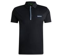 Herren Tennispoloshirt BOSS Paddy Shirt In Quick-Dry Ribbed Fabric - Blau (S)