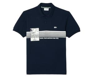 Herren Tennispoloshirt Lacoste French Made Original L.12.12 Print - Blau (L)