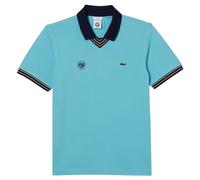 Herren Tennispoloshirt Lacoste Sport Roland Garros Edition V-Neck - turquoise/navy blue - Türkis (XS)