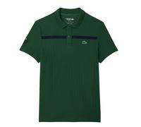 Herren Tennispoloshirt Lacoste Ultra Dry Badge Accent Heritage - green/navy blue - Grün (XL)
