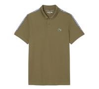 Herren Tennispoloshirt Lacoste Ultra Dry Branded Stripe Tennis - khaki green - Grün (XL)
