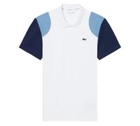 Herren Tennispoloshirt Lacoste Ultra Dry Colour-Block Sport - white/blue/navy blue - Weiß (XL)