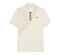 Herren Tennispoloshirt Lacoste Ultra Dry Printed Slim Fit Tennis - ecru white - Beige (S)