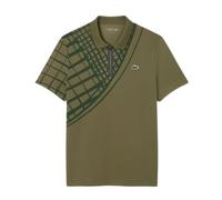 Herren Tennispoloshirt Lacoste Ultra Dry Printed Slim Fit Tennis - khaki green - Grün (XL)