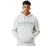 Herren Tennissweatshirt Björn Borg Classic Print - ultra light grey melange - Grau (M)