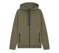 BOSS Regular-Fit Hoodie mit Reißverschluss und Jacquard-Streifen - Style KN_Active Push HD, 50553760 Olive L