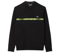 Herren Tennissweatshirt Lacoste Branded Stripe - black - Schwarz (M)