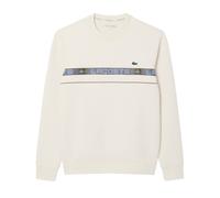 Herren Tennissweatshirt Lacoste Branded Stripe - ecru white - Beige (L)