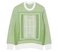 Herren Tennissweatshirt Lacoste Court Graphic - green/white - Grün (L)