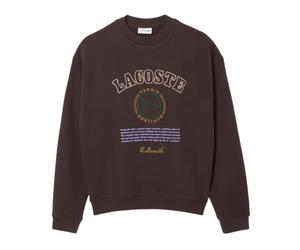 Herren Tennissweatshirt Lacoste Heritage Embroidery Fleece - brown - Braun (XL)