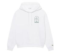 Herren Tennissweatshirt Lacoste Loose Fit Printed - white - Weiß (M)