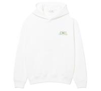 Herren Tennissweatshirt Lacoste Multi Print Fleece - white - Weiß (XL)