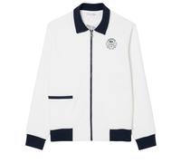 Herren Tennissweatshirt Lacoste Tennis Heritage Ultra Dry - white/navy blue - Weiß (M)