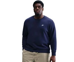 Herren Tennissweatshirt Nike Club Fleece Crew - obsidian/white - Blau (L)