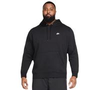 Herren Tennissweatshirt Nike Club Fleece Pullover - black/black/white - Schwarz (L)