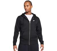 Herren Tennissweatshirt Nike Club Full-Zip Fleece - black/black/white - Schwarz (L)