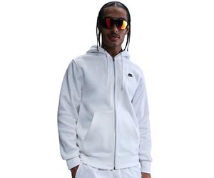 Herren Tennissweatshirt Nike Club Full-Zip Fleece - white/white/black - Weiß (XXL)