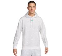 Herren Tennissweatshirt Nike Court Heritage Dri-Fit Fleece - white/white - Weiß (XS)