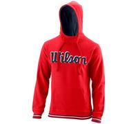 Herren Tennissweatshirt Wilson Chi Script PO Hoody-Slimfit M - wilson red - Rot (M)