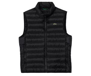 Herren Tennisweste Lacoste Water Repellent Puffed - Schwarz (L)